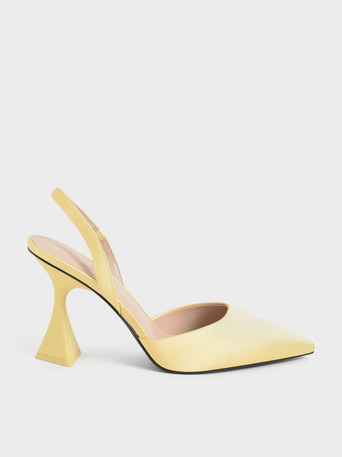 Recycled Polyester Slingback Pumps, Yellow, hi-res