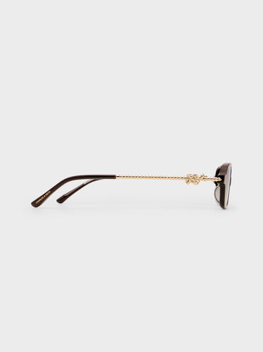 Sable Knot Rectangular Sunglasses, Espresso Brown, hi-res