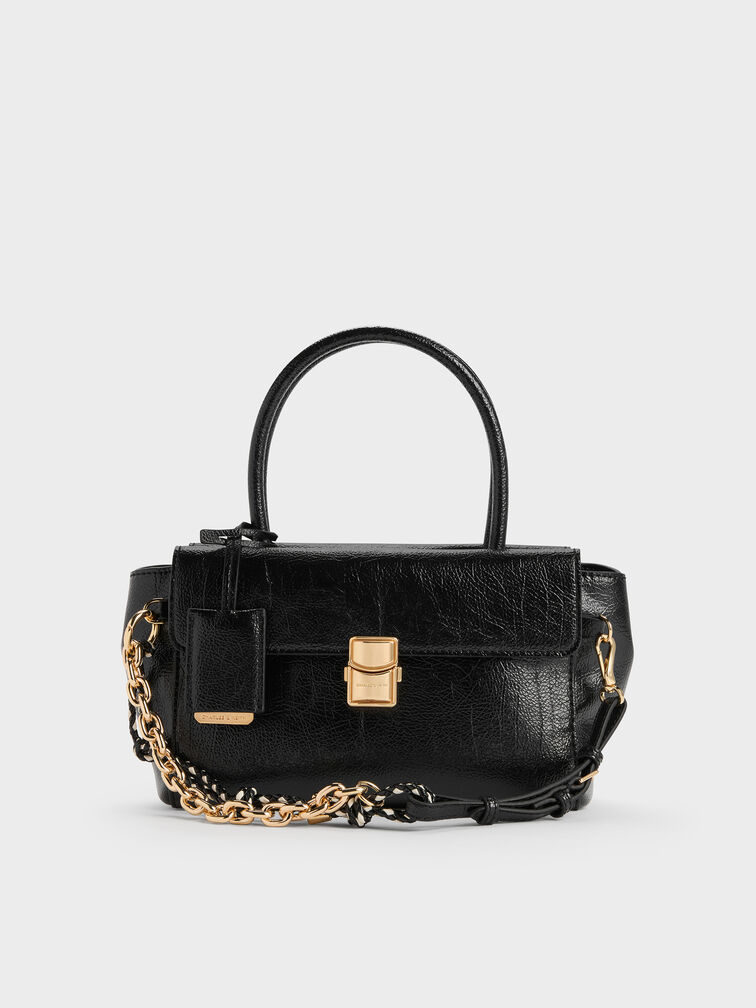 Acelynn Rope-Chain Tote Bag, Black, hi-res