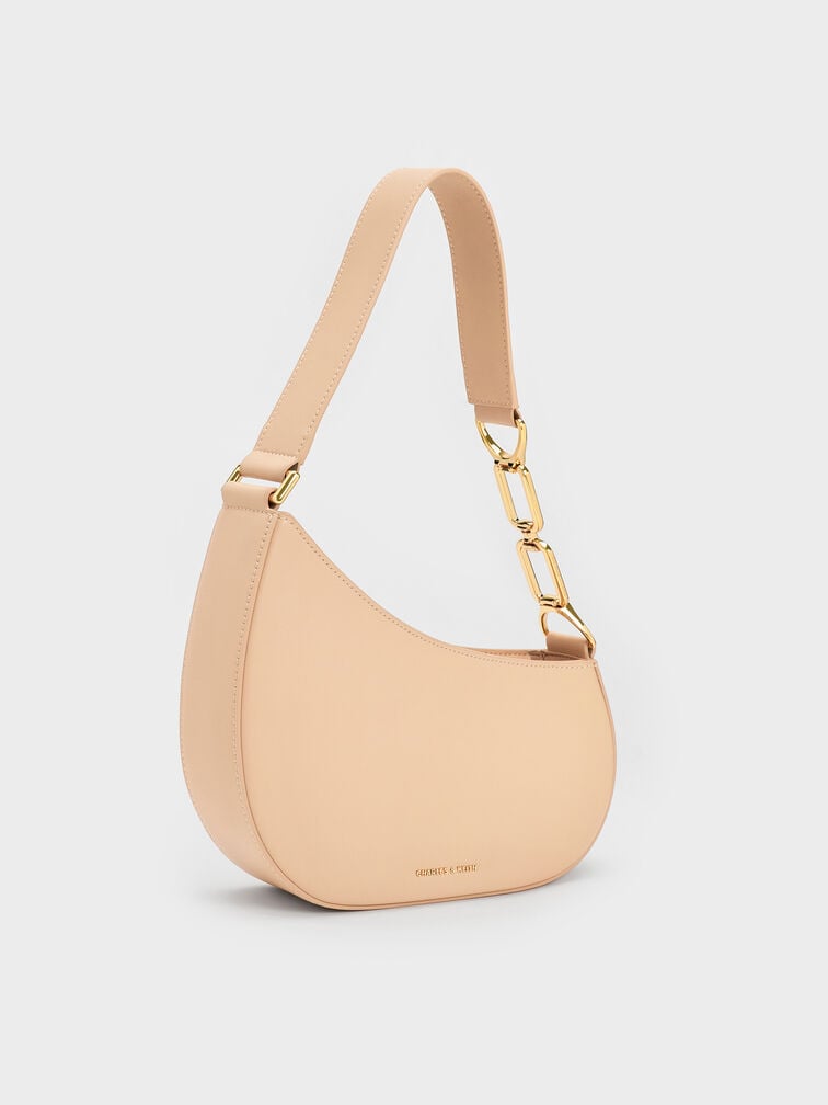 Tas Bahu Chain-Accent Agatha, Beige, hi-res