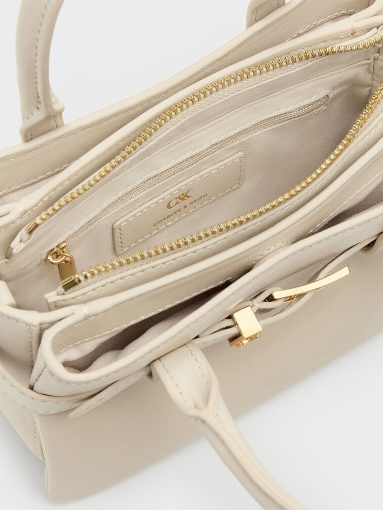 Tas Tote Belted Jody Leather, Chalk, hi-res