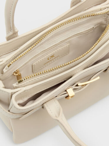 Tas Tote Belted Jody Leather, Chalk, hi-res