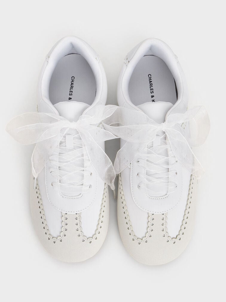 Sneakers Mary Jane Contrast-Panel Mesh, White, hi-res