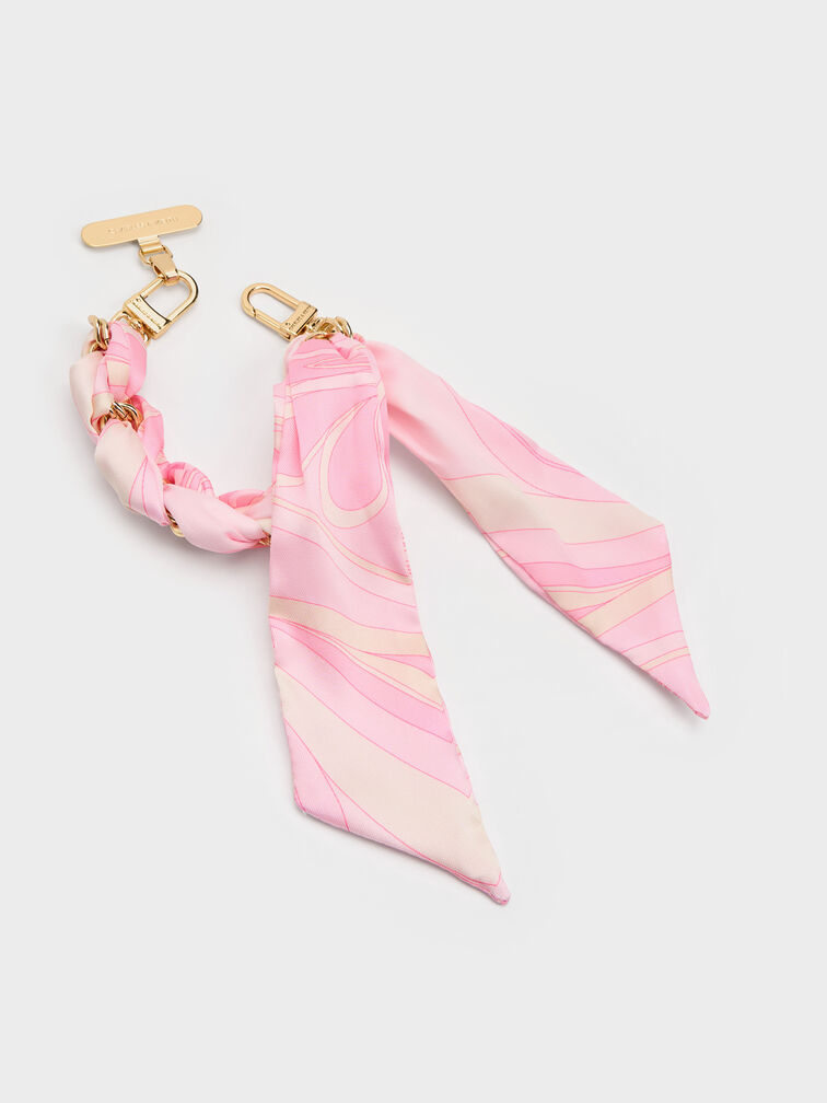 Tali Tas Chain Swirl-Scarf, Pink, hi-res