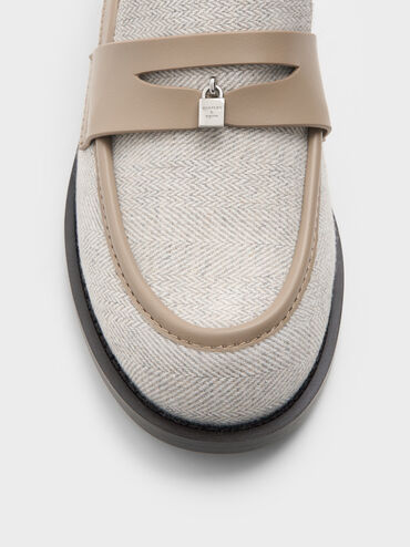 Griselda Two-Tone Loafers, Light Grey, hi-res