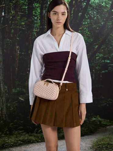 Tas Selempang Woven Azure, Soft Pink, hi-res