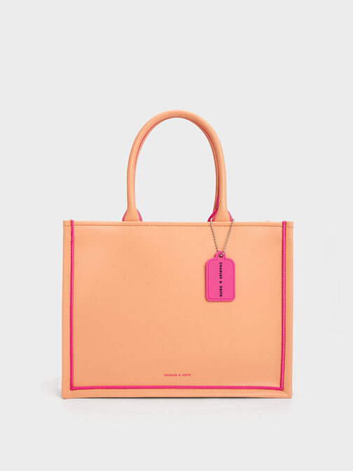 Tas Tote Bag Jump Contrast-Trim, Orange, hi-res