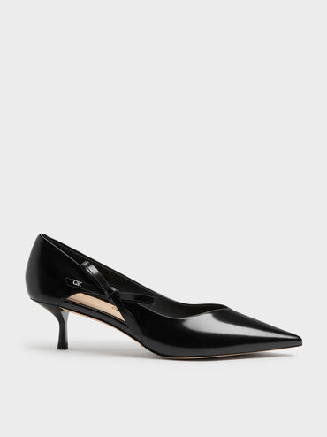 Anastasia Leather Kitten Heels, Black Box, hi-res