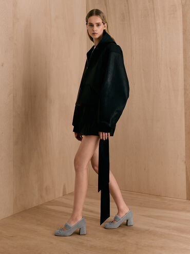 Winona Felt Mary Jane Pumps, Light Grey, hi-res