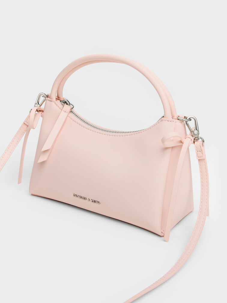 Hazel Bow Top Handle Bag, Soft Pink, hi-res