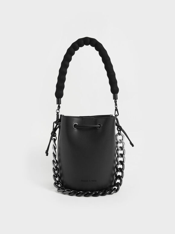 Lana Bucket Bag, Black, hi-res
