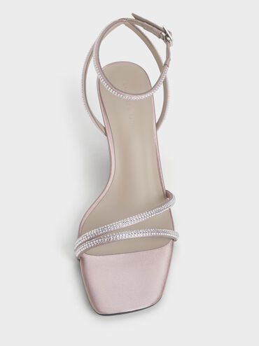 Sandal Stiletto Crystal Satin, Mauve, hi-res