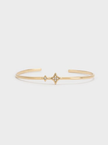 Gelang Bangle Crystal Star Everest, Gold, hi-res