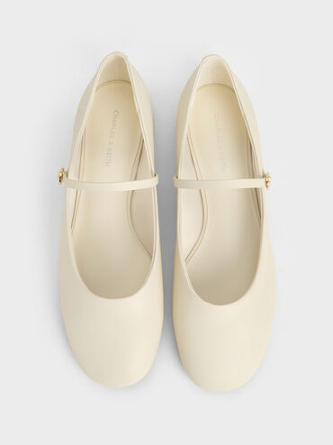 Sepatu Mary Janes Round-Toe Getrude, Chalk, hi-res