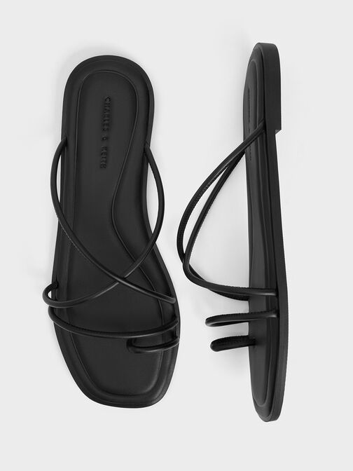 Sandal Strappy Toe-Ring Meadow, Black, hi-res