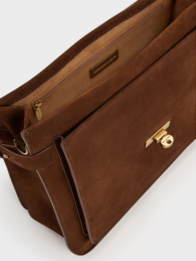 Chance Turn-Lock Top-Handle Bag, Pecan Brown, hi-res