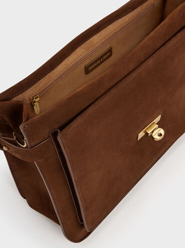Chance Turn-Lock Top-Handle Bag, Pecan Brown, hi-res