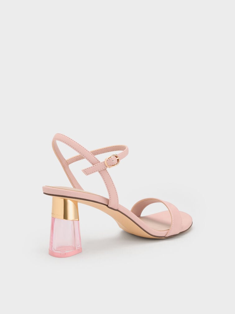 Sandal Trapeze Heel Clear, Blush, hi-res