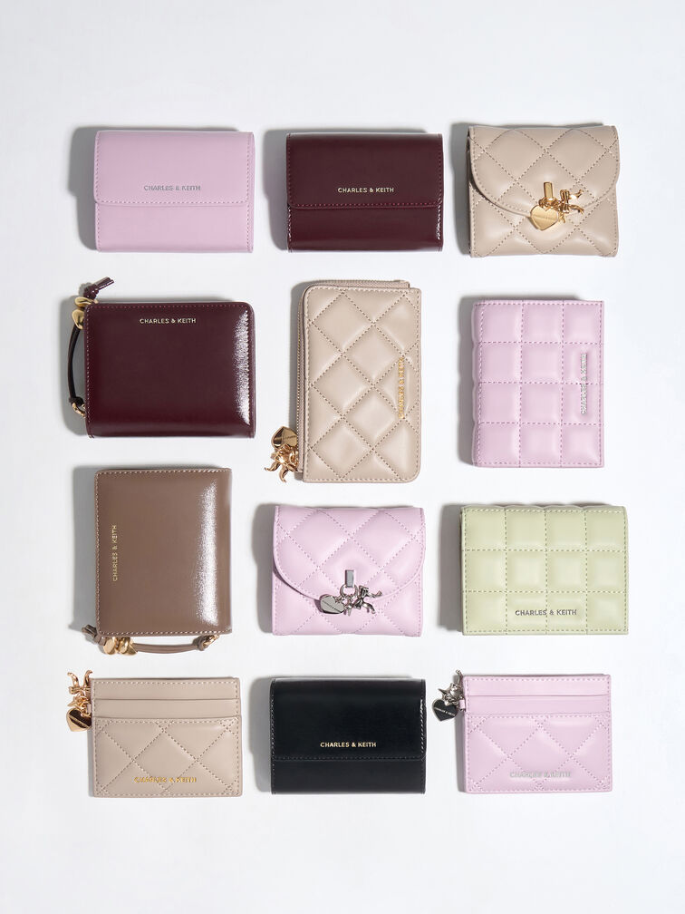 Card Holder Arrietty Quilted, Taupe, hi-res