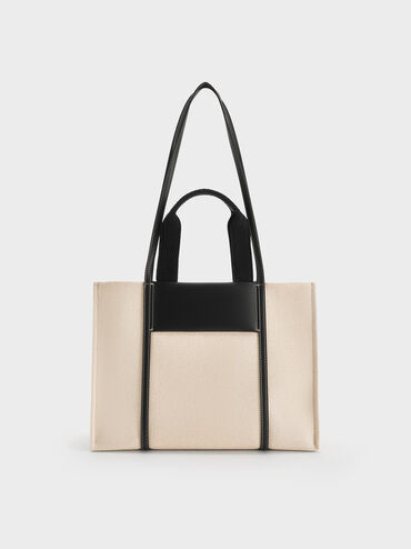 Tote Bag Shalia Canvas, Beige Canvas, hi-res