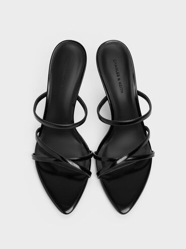 Sepatu Mules Heeled Strappy Taylen, Black Box, hi-res