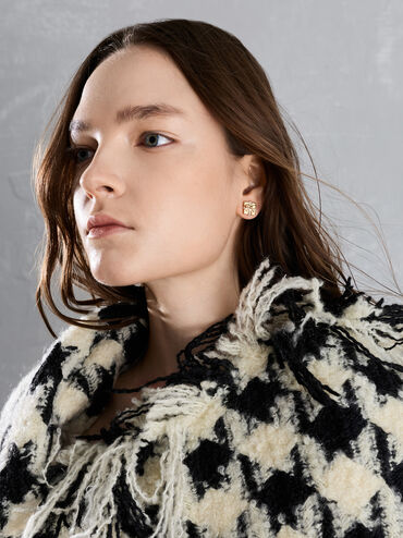 Anting Stud Crystal-Embellished Gift-Box Athalia, Gold, hi-res