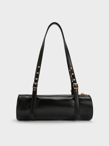 Tas Bahu Elongated Rey, Black, hi-res