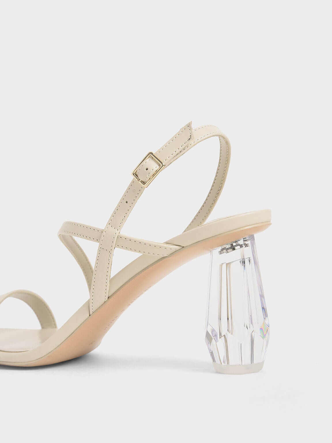 Sculptural Heel Sandals - CHARLES 