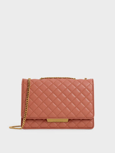 Tas Quilted Chain, Brick, hi-res