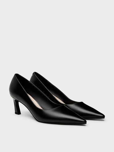 Kerra Pointed Mid Heels, Black, hi-res