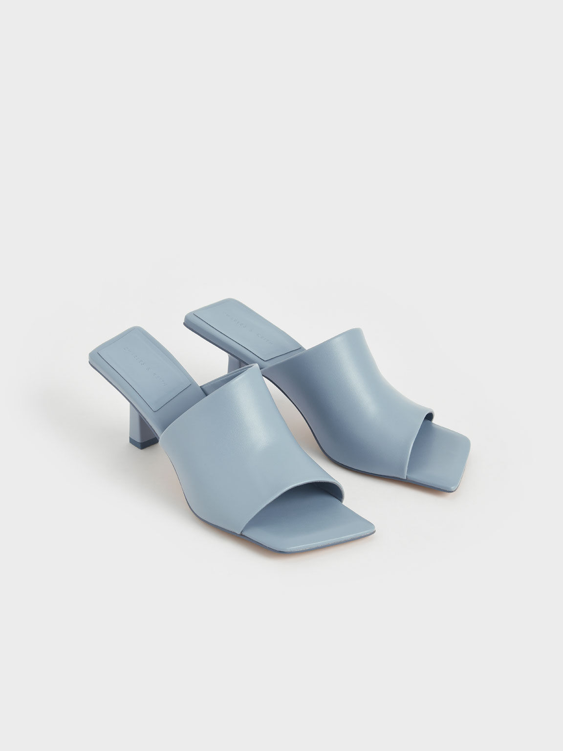 Sandal Asymmetric Square Toe Mules, Slate Blue, hi-res