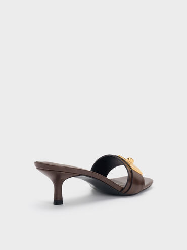 Sandal Mules Kitten-Heel Aelin, Espresso Brown, hi-res