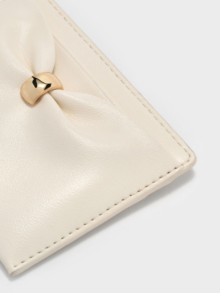 Card Holder Halsey Ruched, Cream, hi-res