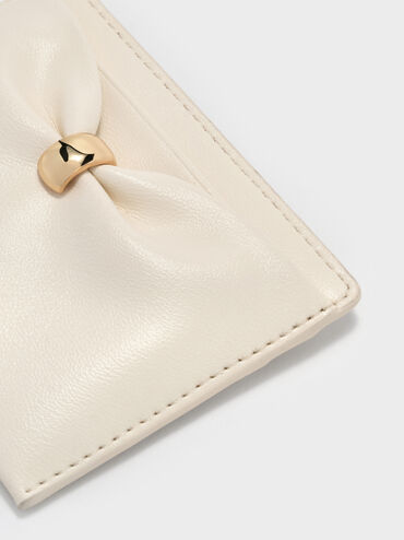 Card Holder Halsey Ruched, Cream, hi-res