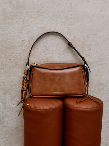 Tas Bahu Braided-Charm Haylen Mini, Distressed Tan, hi-res