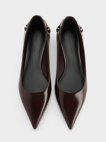 Erinna Metallic-Accent Pointed-Toe Flats, Burgundy, hi-res