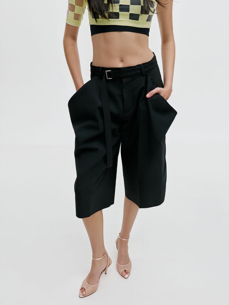 Sepatu Heels Peep-Toe Lace & Satin, Nude, hi-res