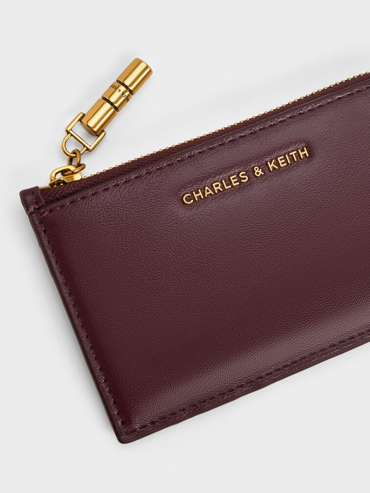 Dompet Card Holder Zip-Arounc Cesia, Wineberry Red, hi-res