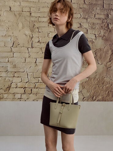 Tas Bucket Belted Beryl, Pale Olive, hi-res