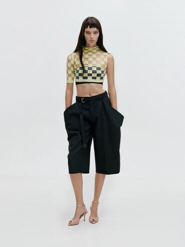 Lace & Satin Peep-Toe Heels, Nude, hi-res