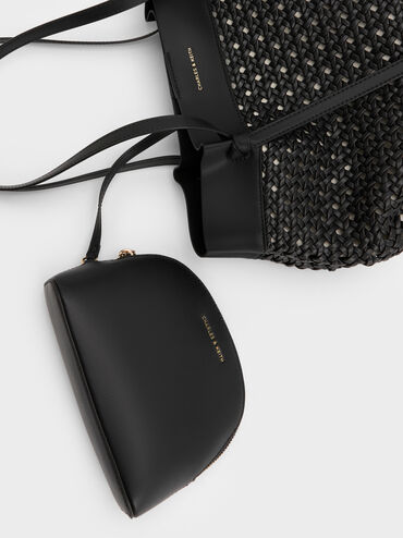 Tas Tote Woven Calla, Black, hi-res