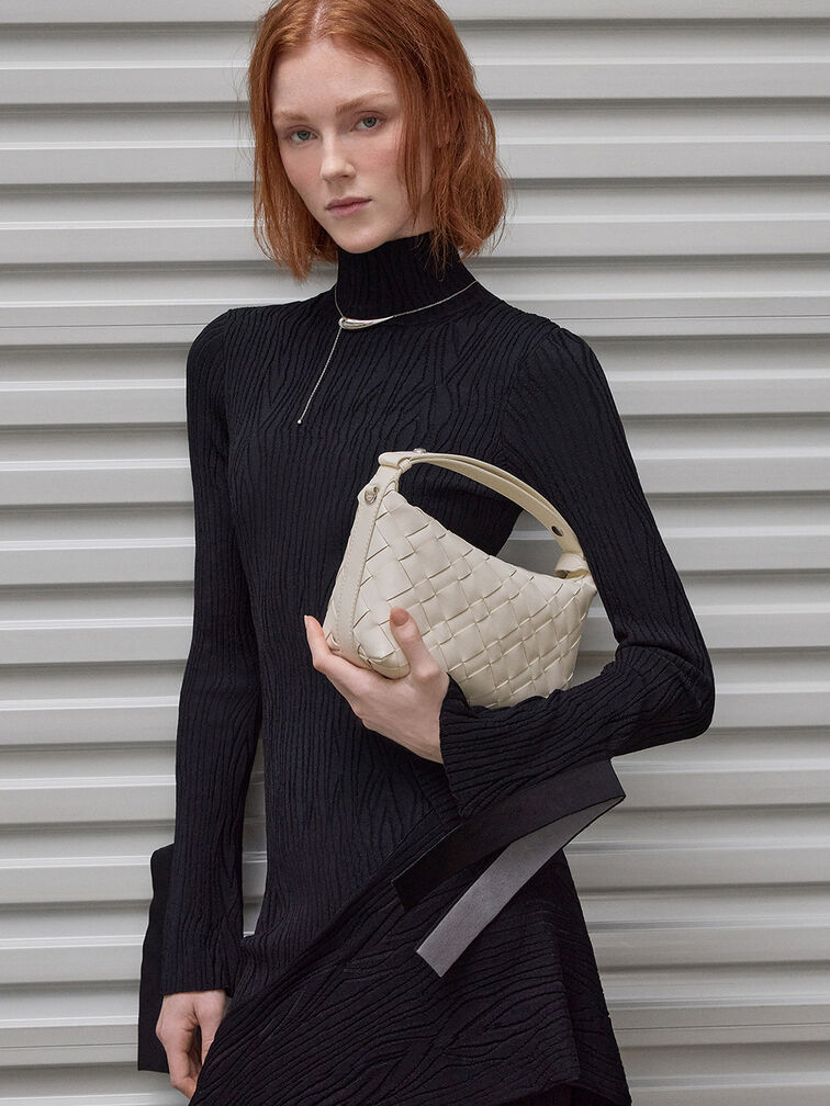 Tas Bahu Woven Ivette, Cream, hi-res