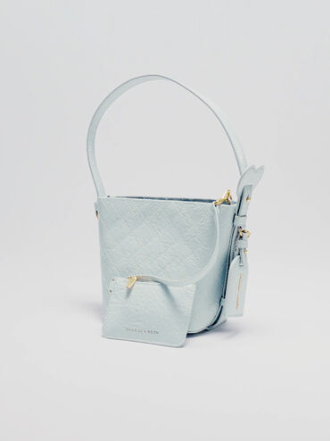 Tas Bucket Chain Quilted Duo, Sea Salt Blue, hi-res