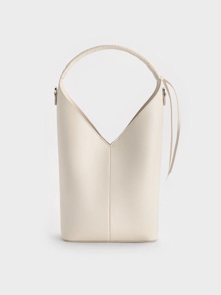 Tas Bucket Angular Simone, Cream, hi-res