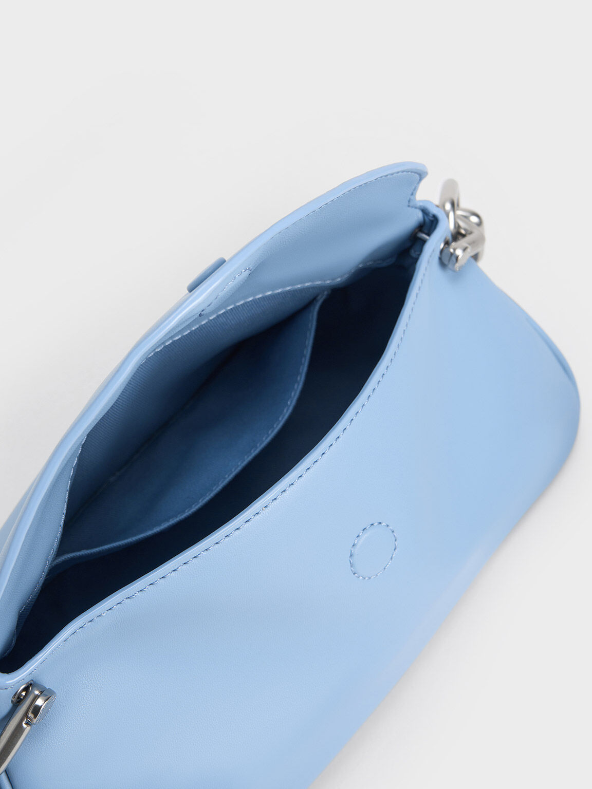 Cleona Braided Handle Hobo Bag, Light Blue, hi-res