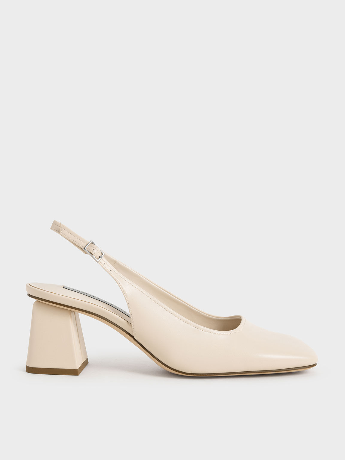 Chalk Square-Toe Block Heel Slingback 