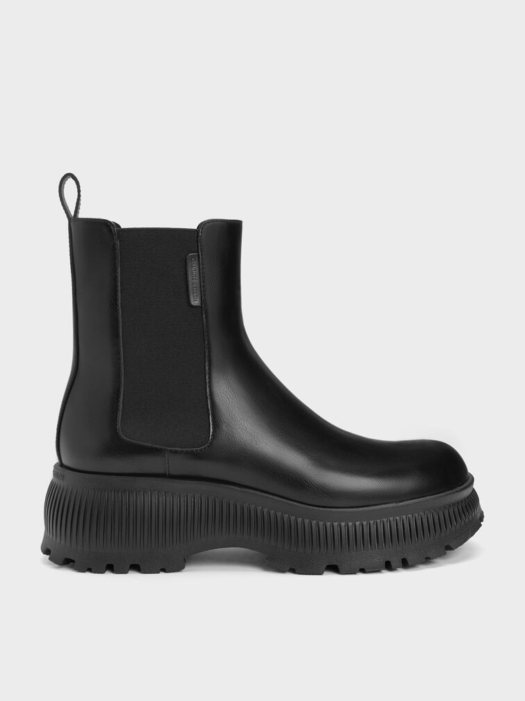 Darra Ridged-Sole Ankle Boots, Black, hi-res
