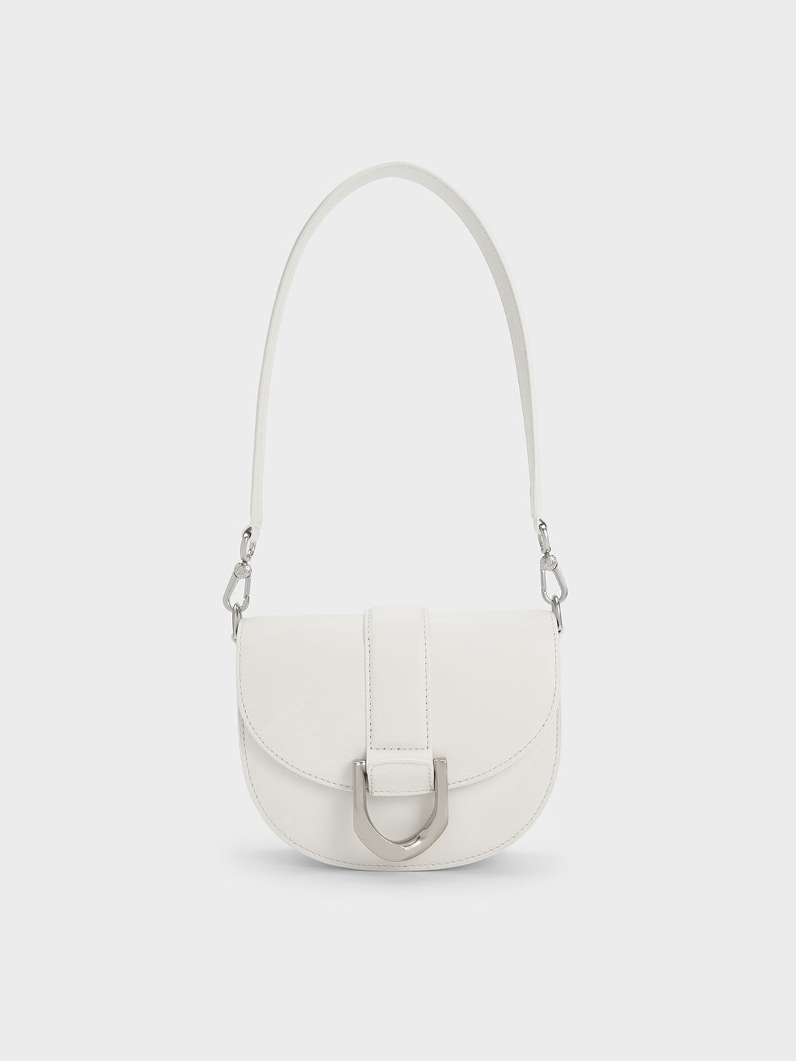 Saddle best sale bag white