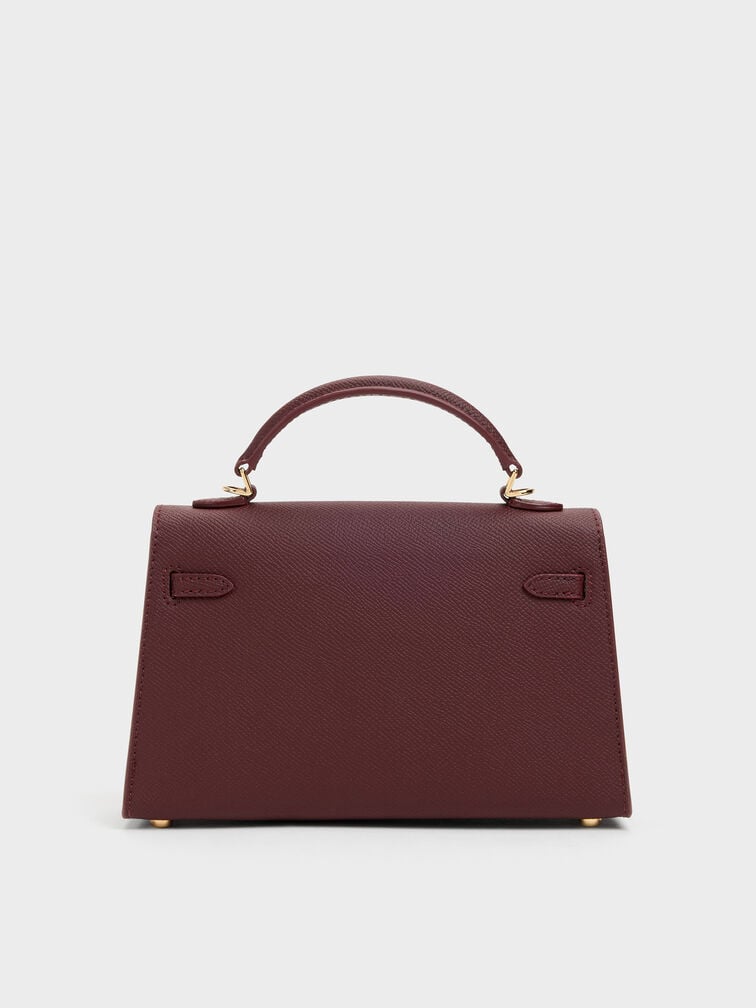 Tas Top Handle Knotted-Belt Tricha, Wineberry Red, hi-res
