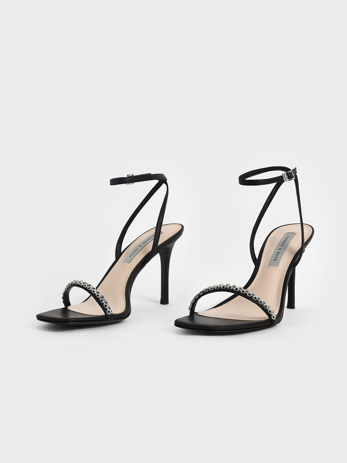 metallic ankle strap sandals